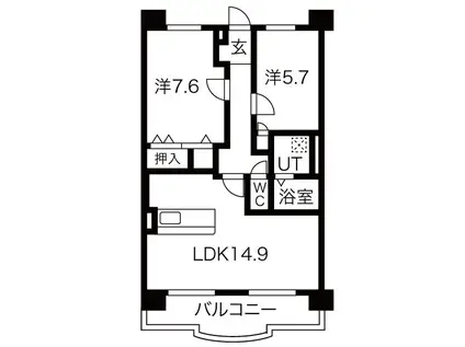 LABOLSON(2LDK/1階)の間取り写真