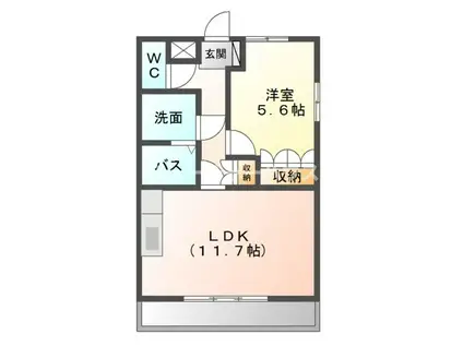 エバーレジデンス(1LDK/1階)の間取り写真