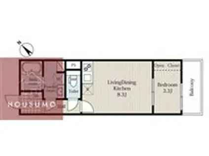 リブレメゾン淡路I(1LDK/2階)の間取り写真