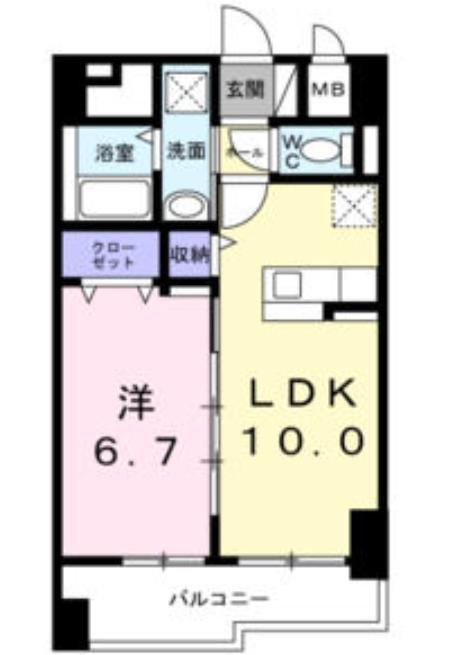 BRIGHT GATE 名古屋(1LDK/2階)の間取り写真