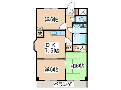 サンセヴィラージュ(3DK/3階)の間取り写真