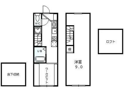 フィオリーレ(1K/1階)の間取り写真