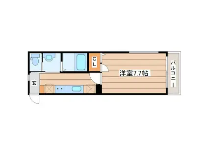 ファースト一本杉(1K/3階)の間取り写真
