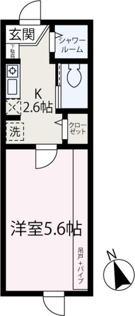 シェル・クレール(1K/1階)の間取り写真