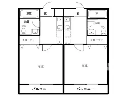 ハイツヤマネ6(1K/1階)の間取り写真