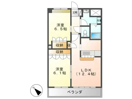 MIURAMANSION(2LDK/4階)の間取り写真