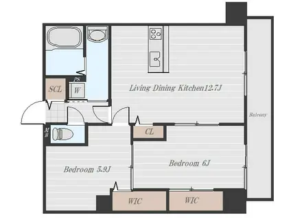 フォレストテラス(2LDK/7階)の間取り写真