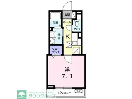 トゥルース ワン(1K/1階)の間取り写真