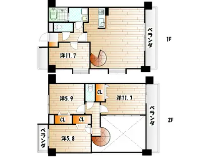 J-スクエア(4LDK/11階)の間取り写真