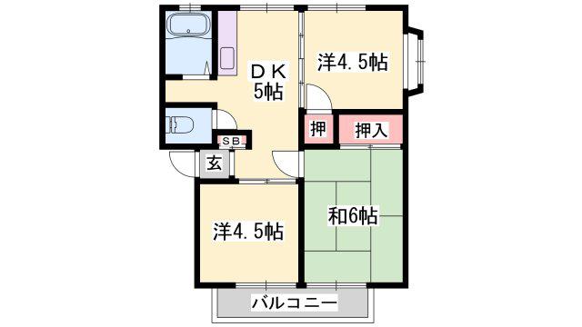 ウィンディアとも(3DK/2階)の間取り写真