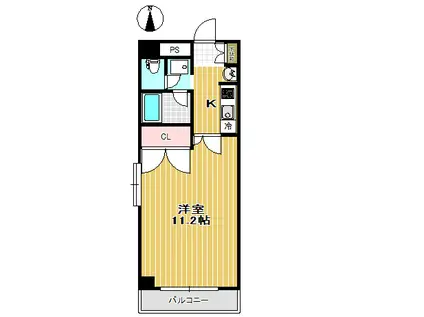 第3横山ハイツ(1K/2階)の間取り写真