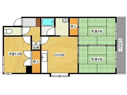 パストラルI(2LDK/3階)の間取り写真