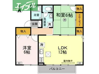 モア・フローレンスC棟(2LDK/1階)の間取り写真