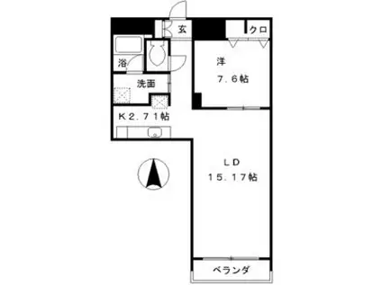 レジディア東桜II(1LDK/7階)の間取り写真