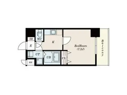 S-FORT新大阪イースト(1K/9階)の間取り写真