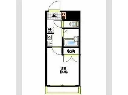 レオプラザ(1K/3階)の間取り写真