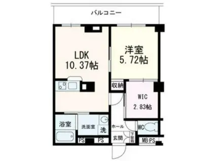 ラシーネ錦町(1LDK/2階)の間取り写真