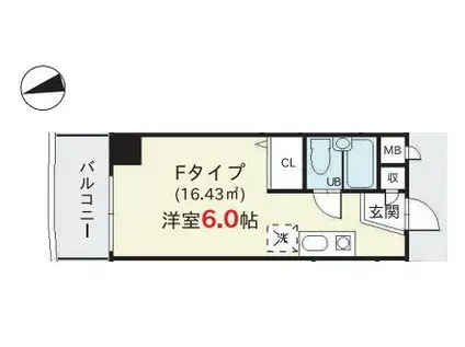 アーガスヒルズ72(ワンルーム/2階)の間取り写真