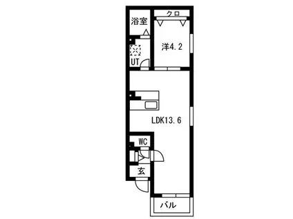 BC大金(1LDK/1階)の間取り写真