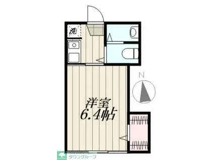 フラット大久保(1K/1階)の間取り写真