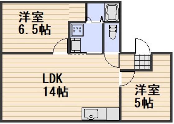 グリーンハイツ福富A(2LDK/2階)の間取り写真
