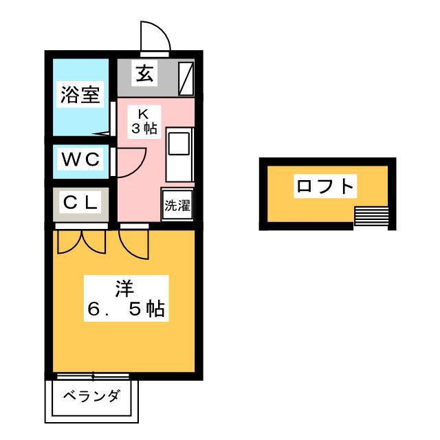 パルテネール ヒロ(1K/1階)の間取り写真