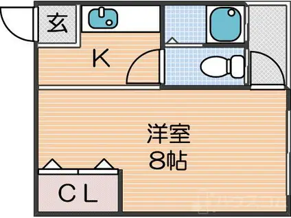 サニーカルマン(1K/3階)の間取り写真