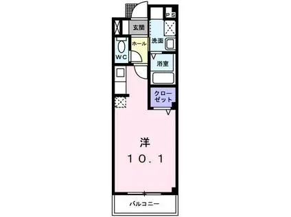 ピュアセルト森尾II(ワンルーム/2階)の間取り写真