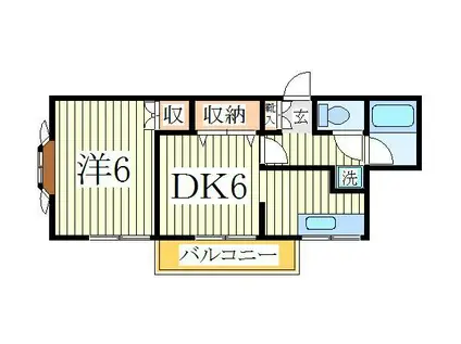 ステップ向小金(1DK/1階)の間取り写真