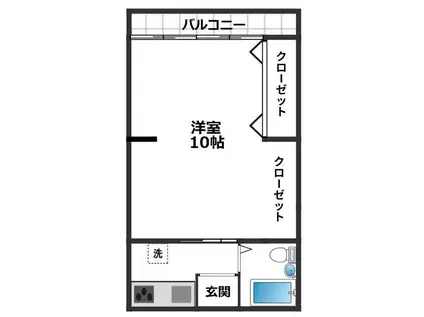 レジデンスウエムラ(1K/3階)の間取り写真