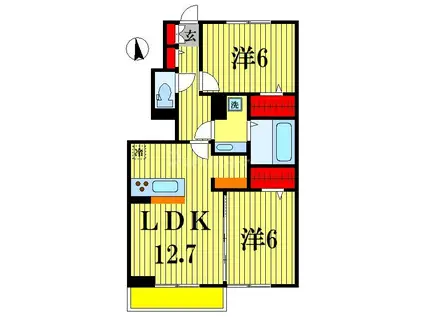 ル・グランIII(2LDK/1階)の間取り写真