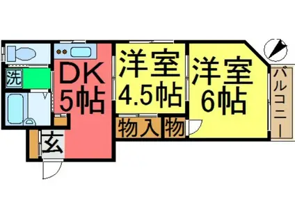 モア・ジョイフル(2DK/2階)の間取り写真