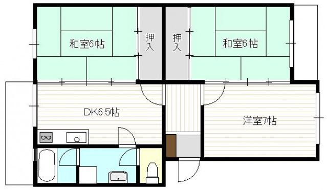 大塚西マンション(3DK/3階)の間取り写真