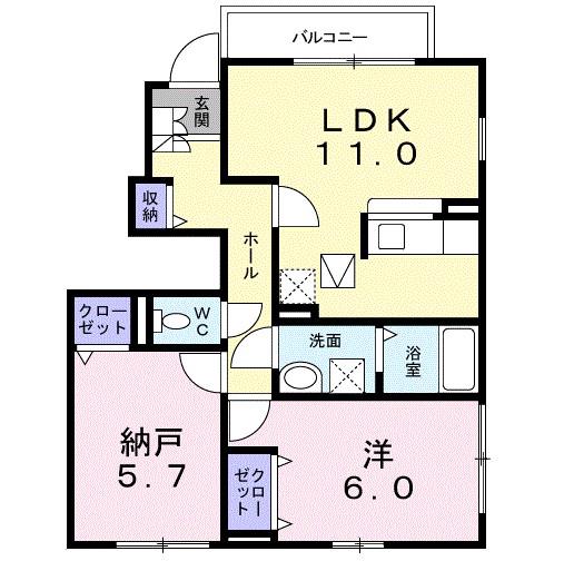 サニーメゾン(2LDK/1階)の間取り写真