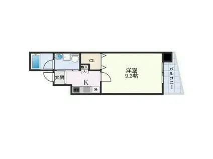 パレグレース中広II(1K/4階)の間取り写真