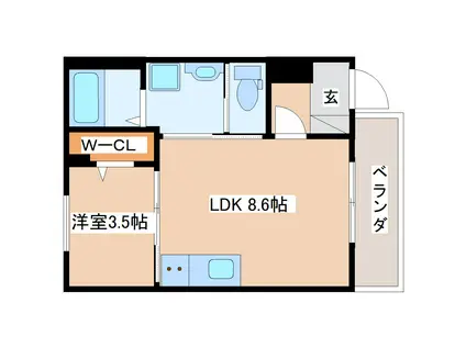 NEOHEIME(1LDK/1階)の間取り写真