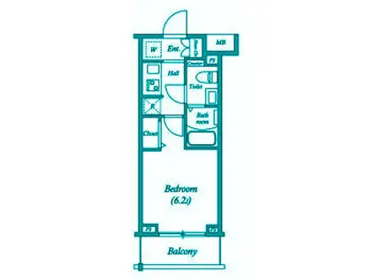 ジェノヴィア大崎スカイガーデン(1K/3階)の間取り写真