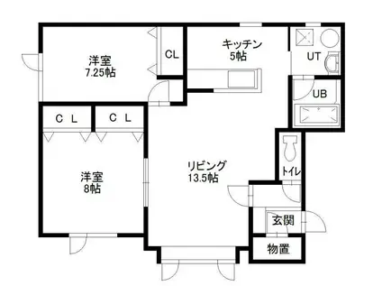 シティV(2LDK/1階)の間取り写真