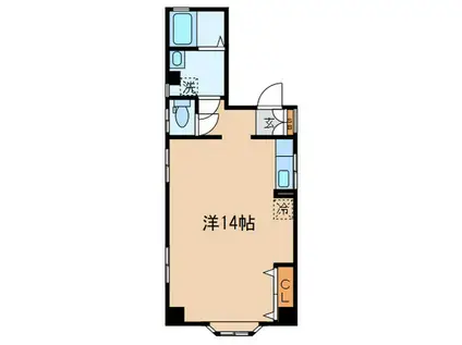 服部ビル(ワンルーム/3階)の間取り写真