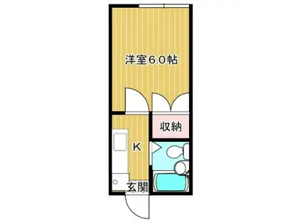 曽我マンション(1K/2階)の間取り写真