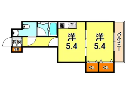 エスペランサ御影Ⅱ(1DK/3階)の間取り写真