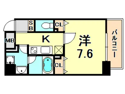 レジディア神戸元町(1K/4階)の間取り写真