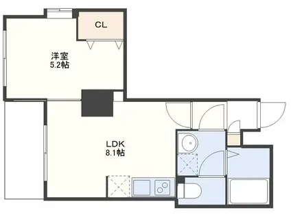 オルカ銀屋(1LDK/4階)の間取り写真