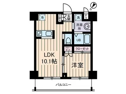 プレデパルク3(1LDK/4階)の間取り写真