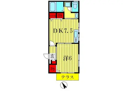 MAISON IRIS(1DK/1階)の間取り写真
