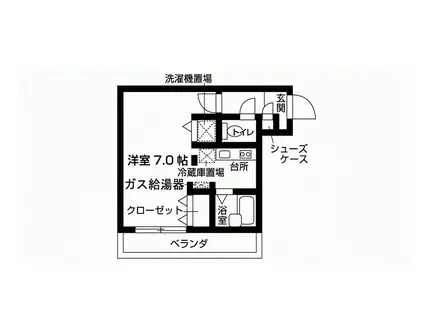 NASIC永山(1K/2階)の間取り写真