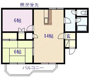 ハイデンス7条(2LDK/1階)の間取り写真