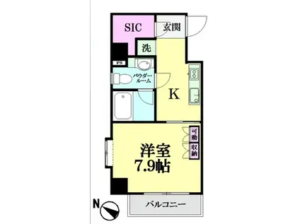 サン・ロイヤル成増ヶ丘(1K/8階)の間取り写真