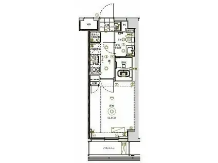 リライア横濱ノース SIDE(1K/2階)の間取り写真