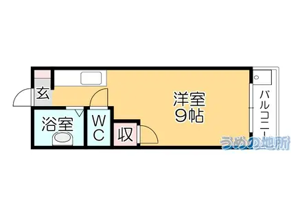 ルピナス(ワンルーム/2階)の間取り写真